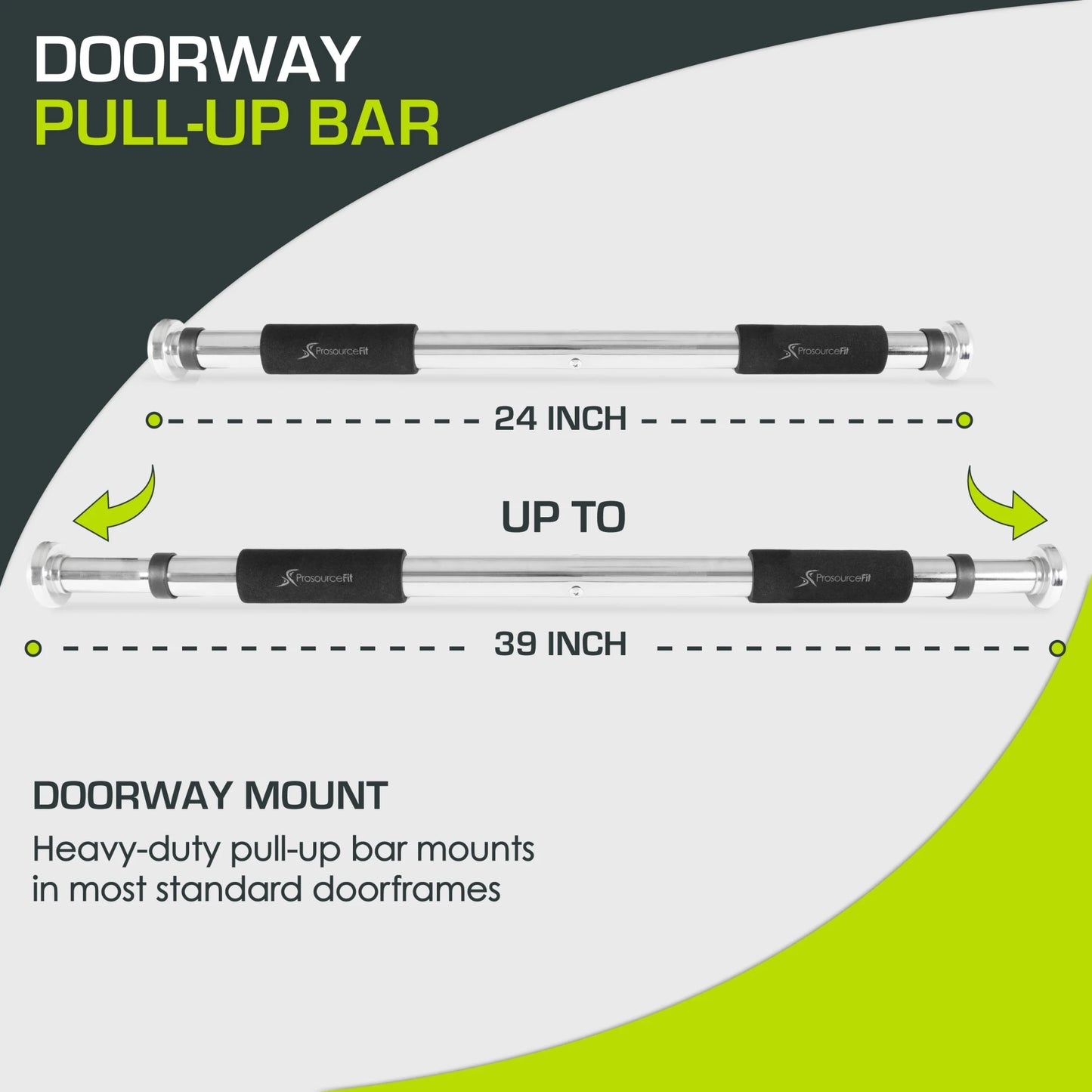 Wall-Mounted Pull-Up/Chin-Up Bar, Heavy Duty 300 Lb. Capacity