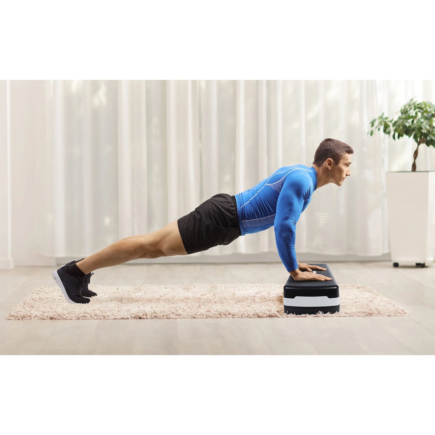Multifunctional Fitness Aerobic Deck W/Storage Compartment,Silver