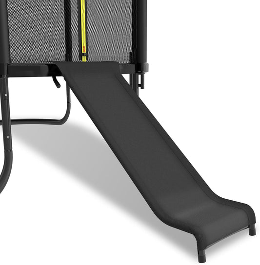 Trampoline Slide, 10FT 12FT 14FT 15FT 16FT Trampoline Universal Outdoor Slides, Trampolines Accessories with Cushioning Effect, Suitable for Kids to Climb up Slide Down, Safety Slider (Black)