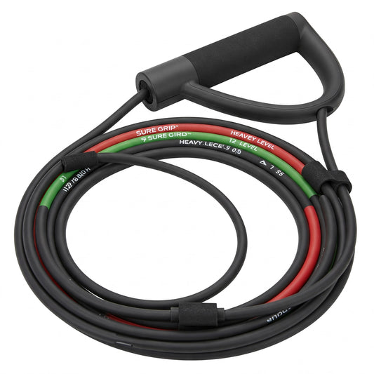 Reebok Sure Grip Resistance Cord, Heavy Level, Interchangeable Tubing